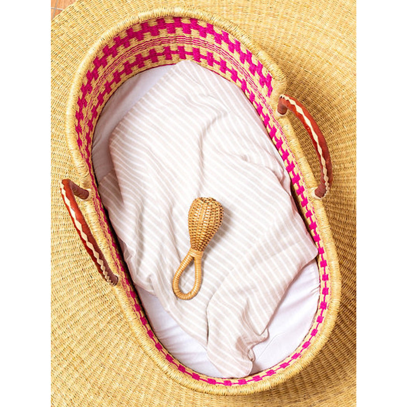 Pink & Natural Moses Baby Basket