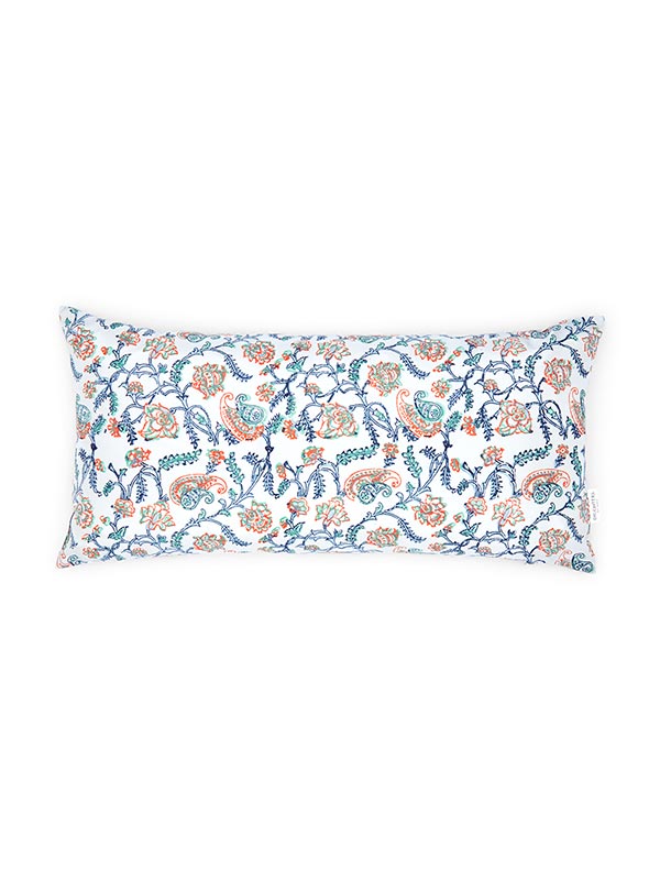 reversible silk printed bolster cushion
