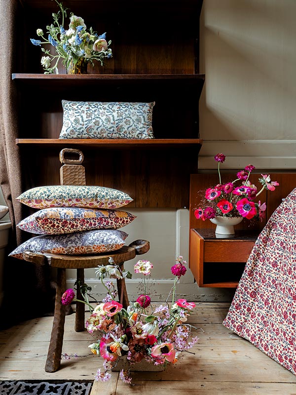 mulberry silk indian print cushions