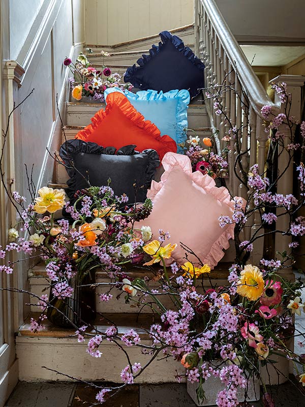 colourful silk cushions
