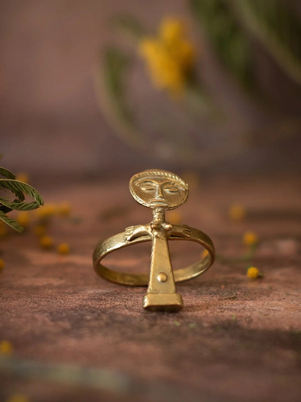 Akwaaba Doll Gold Napkin Ring