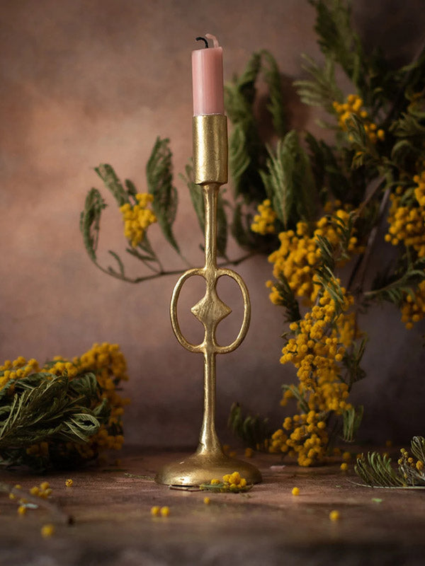 Nyame Biribi Wo Soro Brass Candlestick Holder