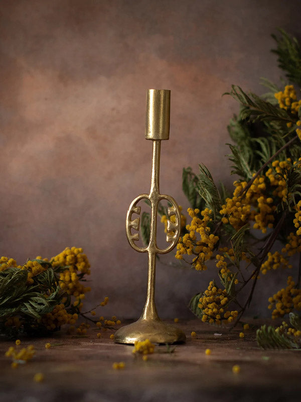 Ese Ne Tekrema Gold Candlestick Holder