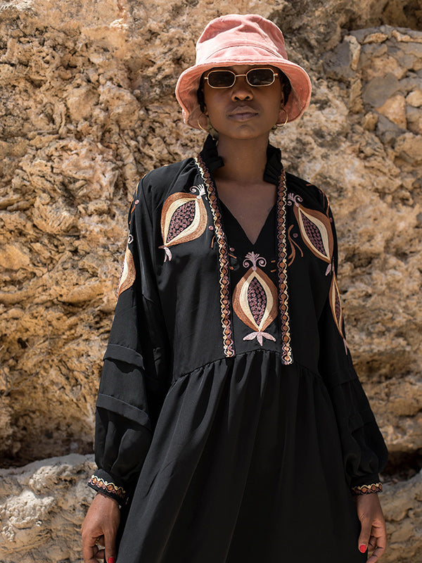 Pomegranate Oversized Dress - Onyx