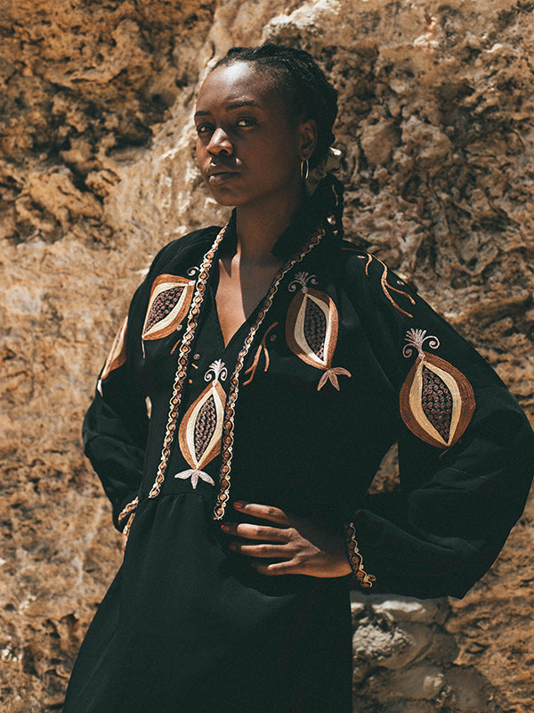 Pomegranate Oversized Dress - Onyx