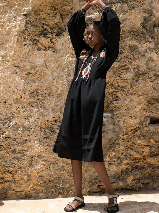 Pomegranate Oversized Dress - Onyx