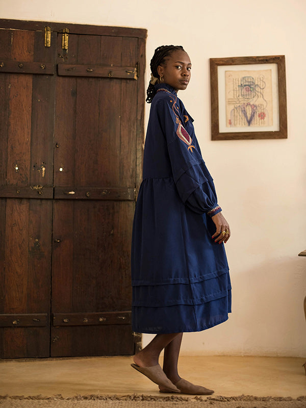 Pomegranate Oversized Dress - Navy