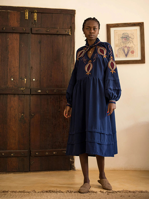 Pomegranate Oversized Dress - Navy