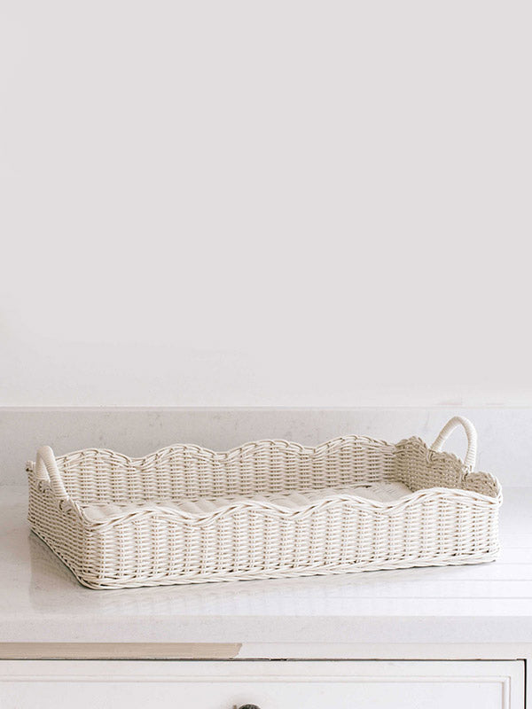 handwoven rattan trays