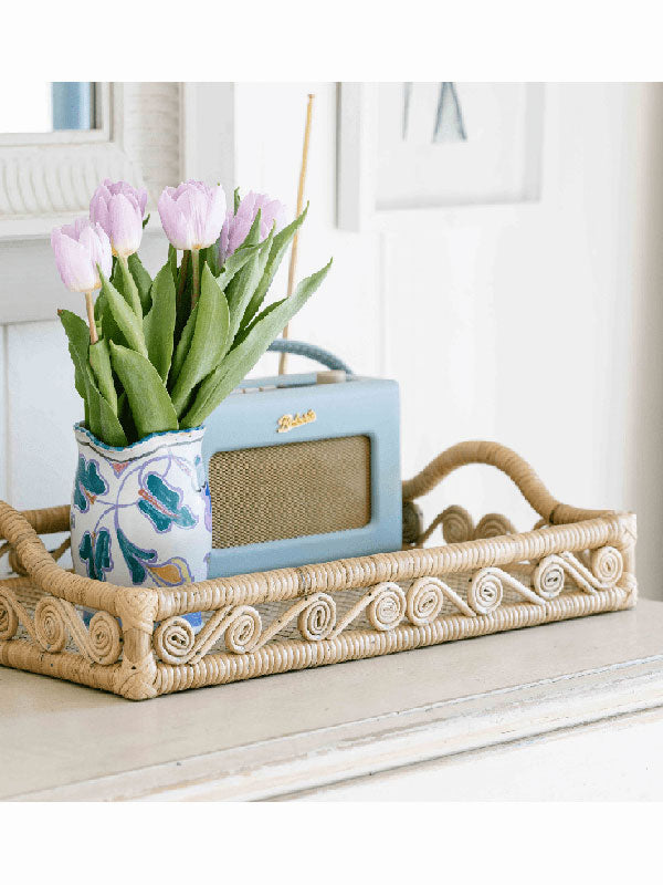 Ivy Rattan Rectangle Tray