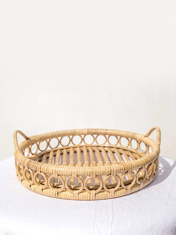 Odesa Round Rattan Tray