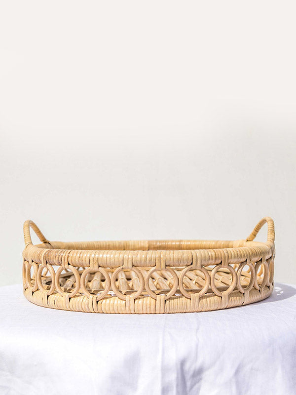 Odesa Round Rattan Tray