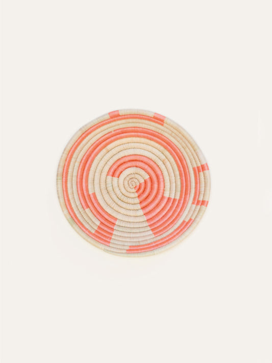 Salmon Pink Mini Round Basket / Plateau