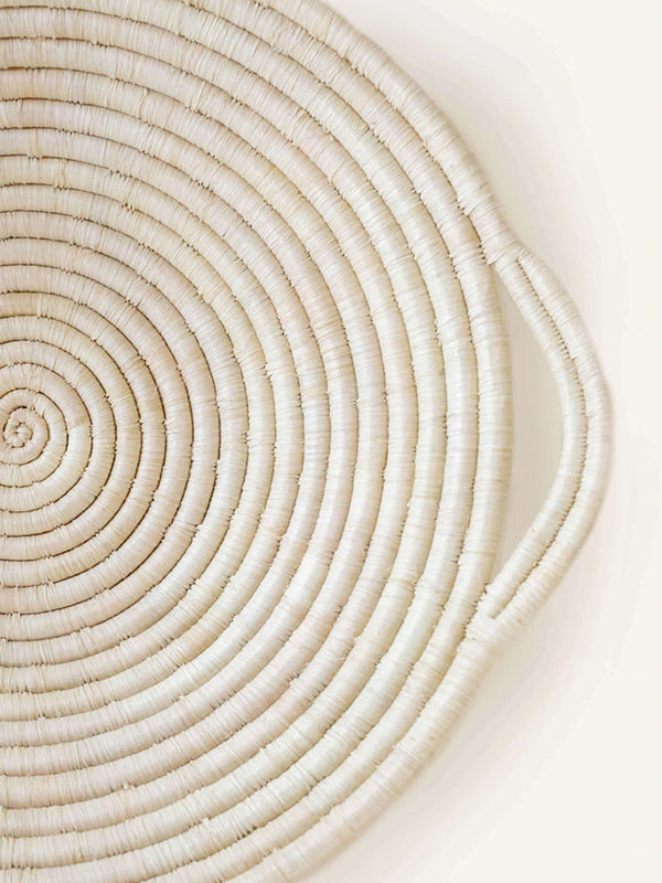 Double Handed Woven Tray, Natural