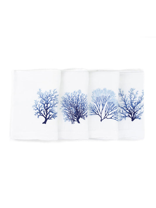 Large Coral Linen Napkins (set of 4)