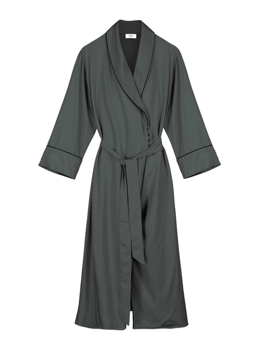 Grey Bamboo Silk Robe, Diane