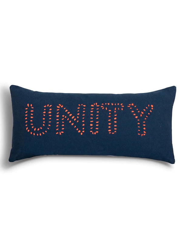 refugee unity navy bolster cushion