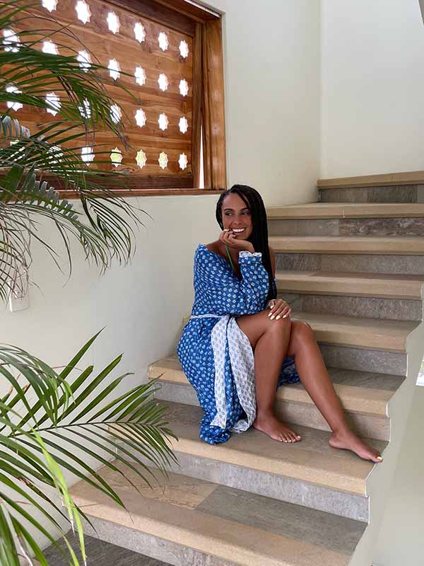 True Blue Duster Long Kimono