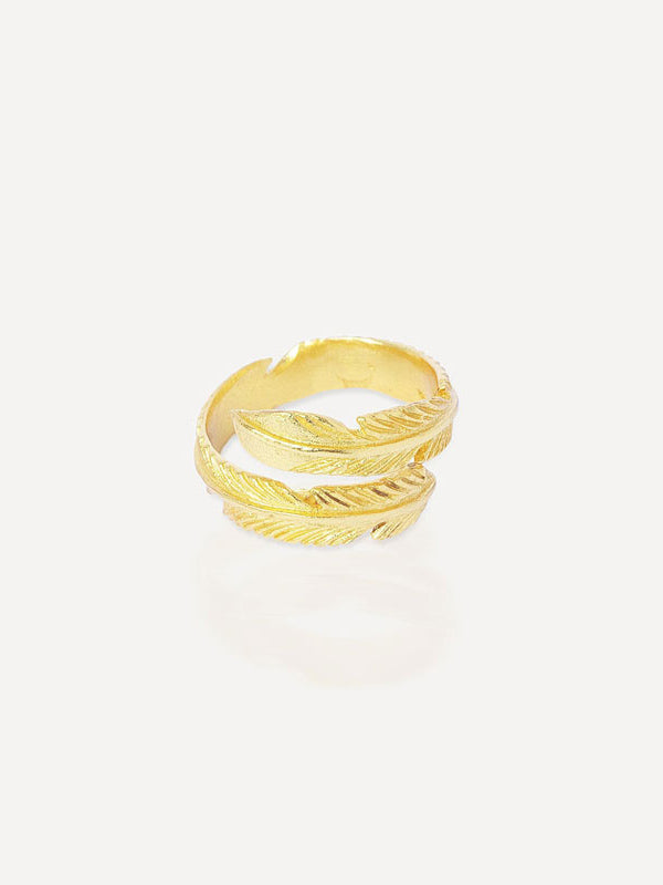 Gold Feather Ring
