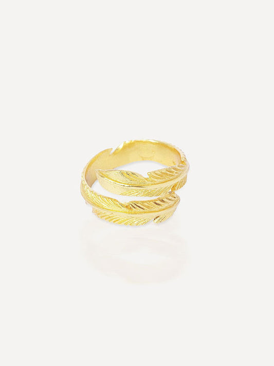 Gold Feather Ring