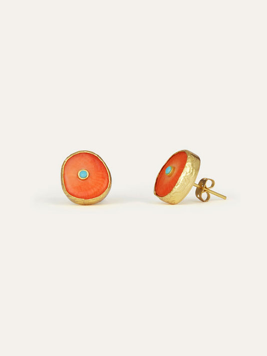 Amalfi Coral Coloured Howlite Stud Earrings