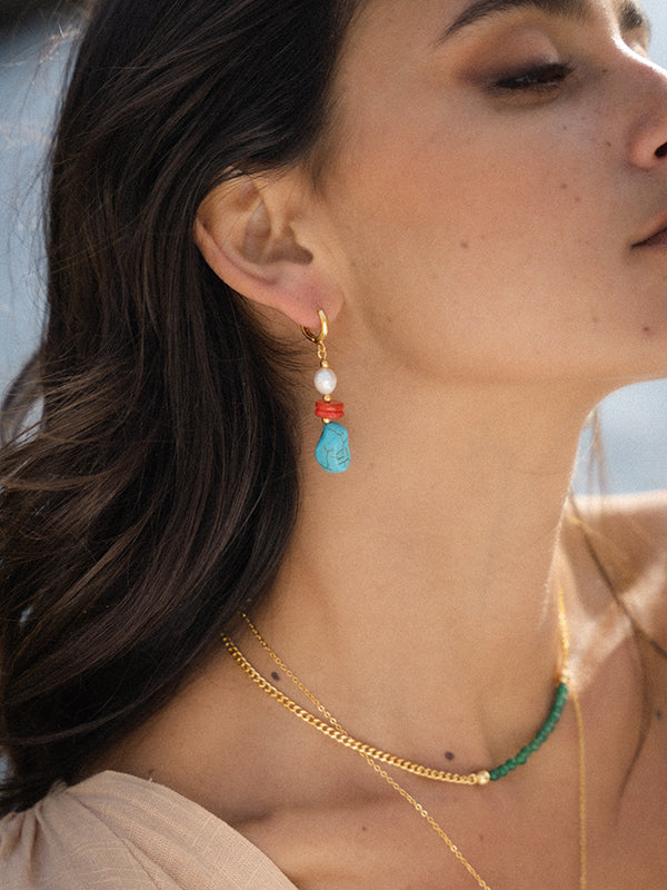 Adelina Drop Huggie Earrings