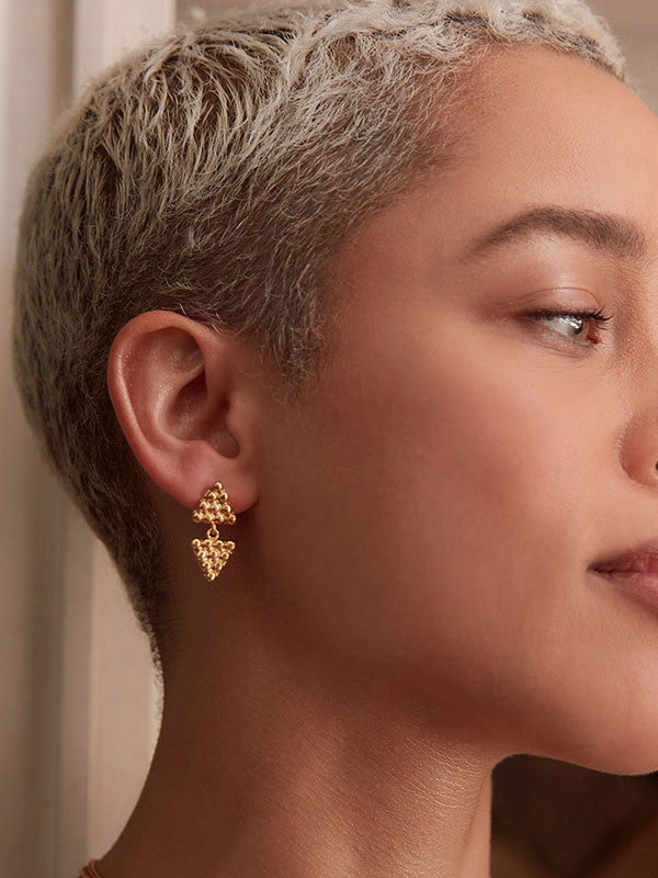 Azar Gold Triangle Drop Earrings
