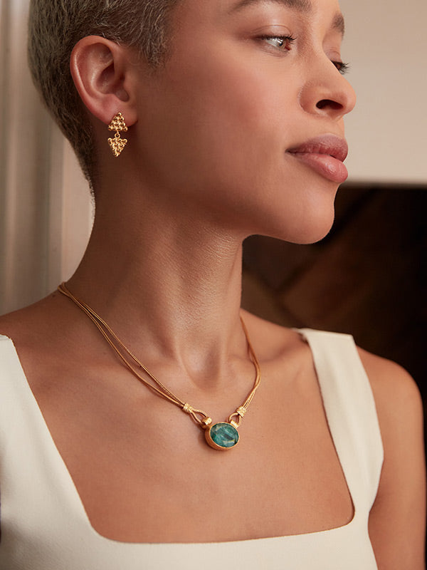 Azar Gold Triangle Drop Earrings