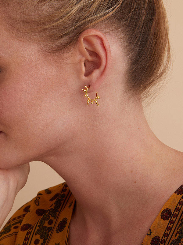 Jale Antique Gold Hoop Earrings