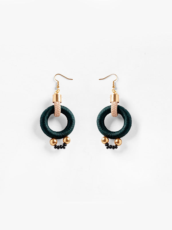 Alpha Emerald Bead Earrings