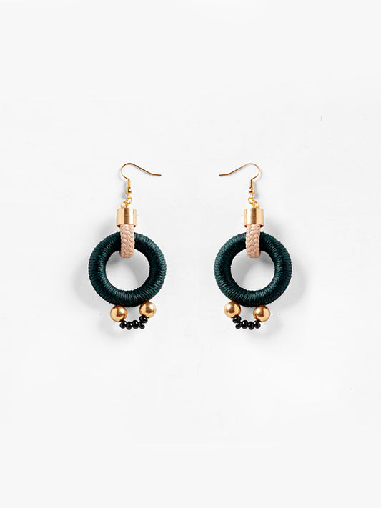 Alpha Emerald Bead Earrings