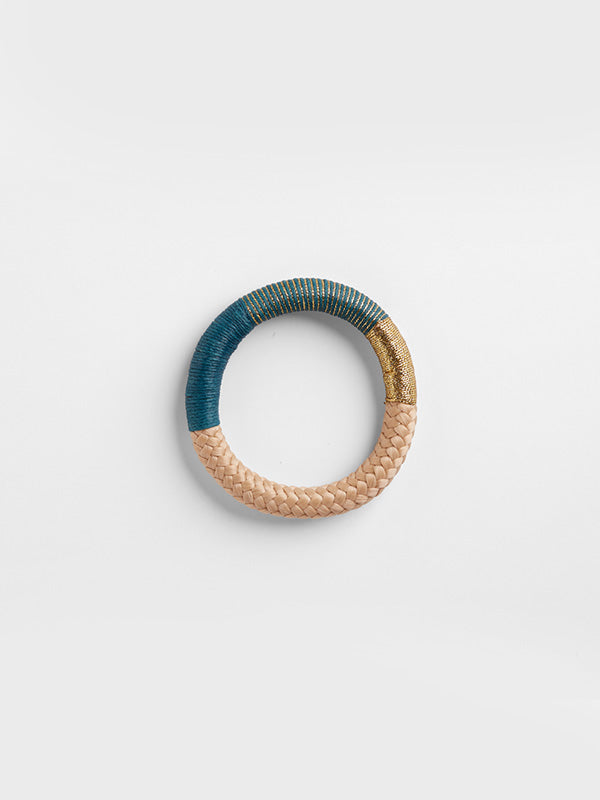 Rope Bangle - Teal & Beige