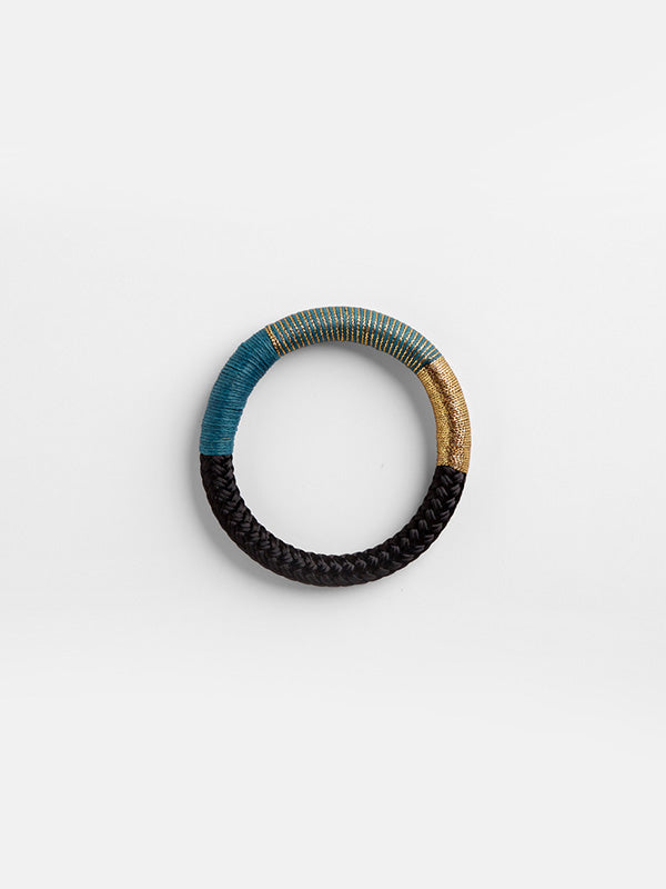 Rope Bangle - Teal & Black