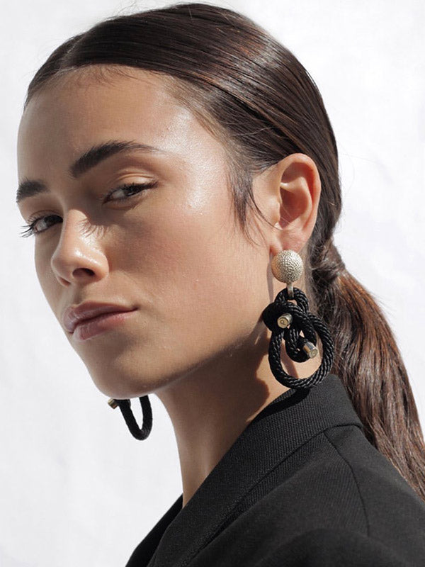 Shimenawa Earrings - Black