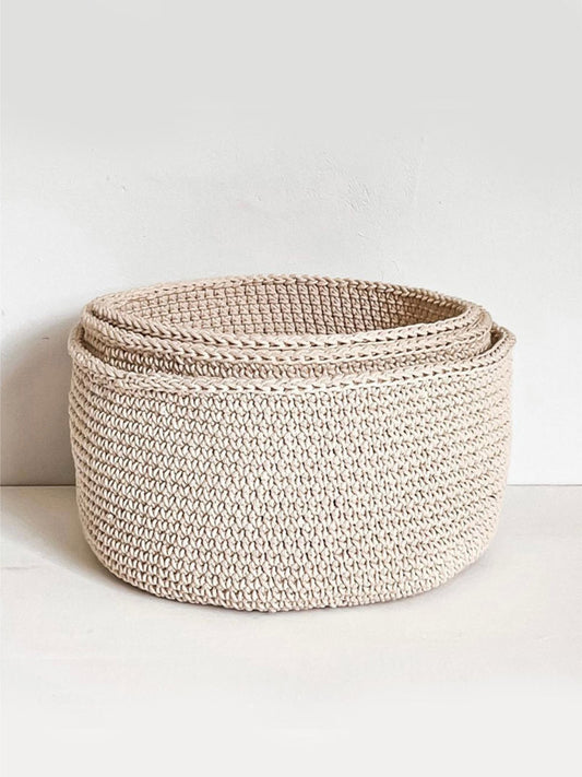 Cream Woven Storage Basket