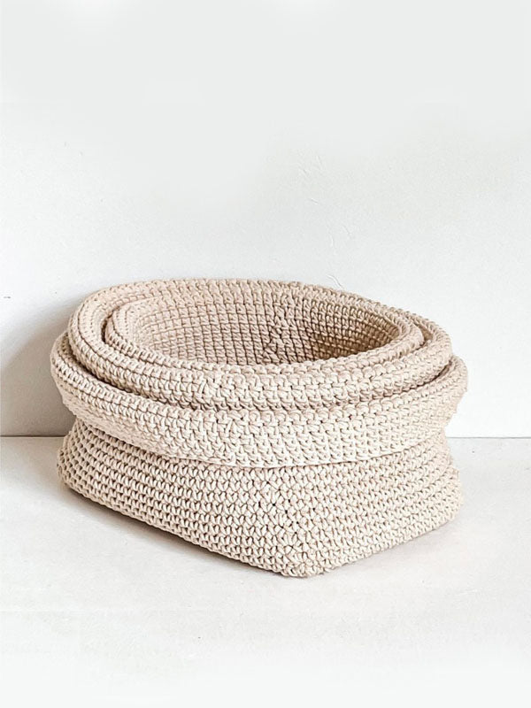 Cream Woven Storage Basket