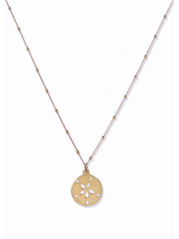 Sand Dollar Gold Disk Necklace