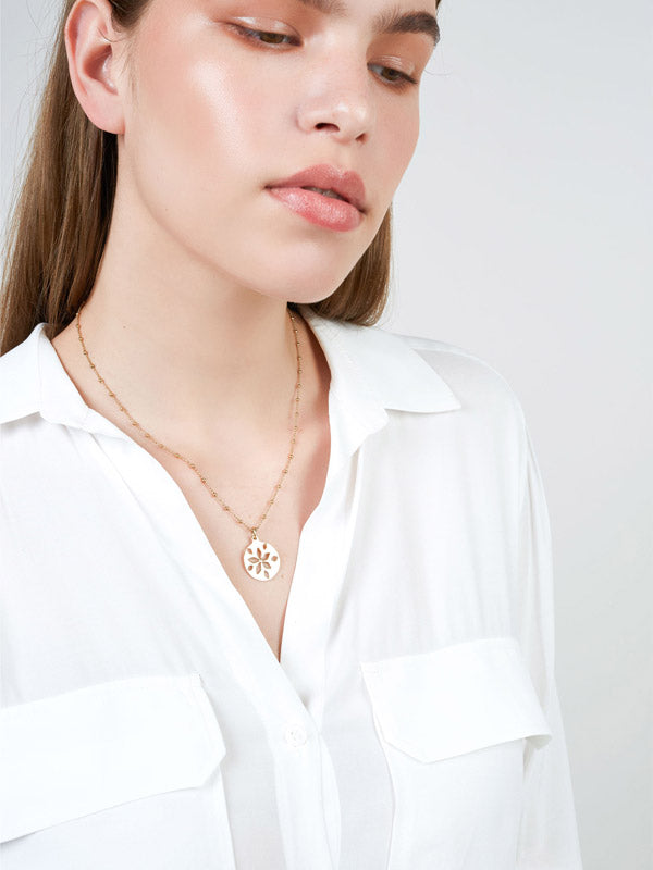 Sand Dollar Gold Disk Necklace