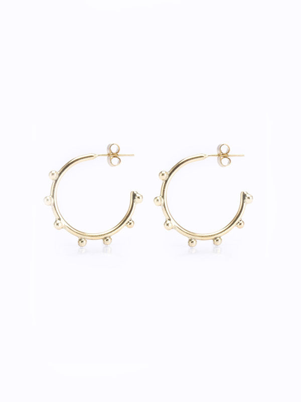 Baby Harson Brass Studded Hoops