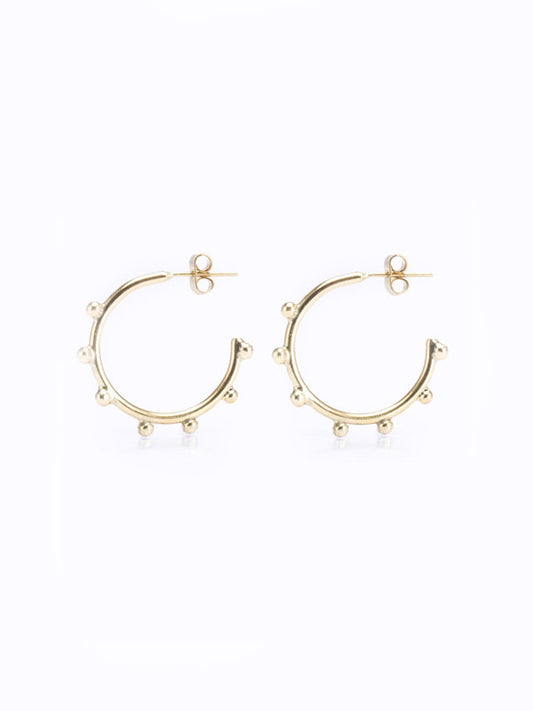 Baby Harson Brass Studded Hoops