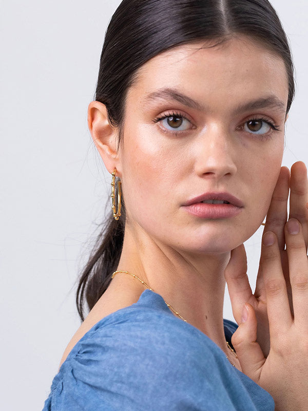 Baby Harson Brass Studded Hoops