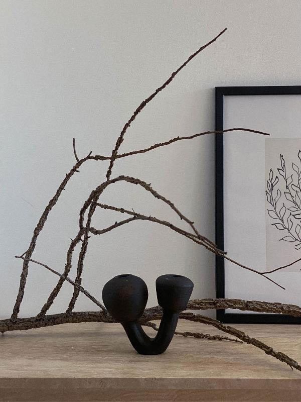 Ceramic Double Candle Holder - Keba