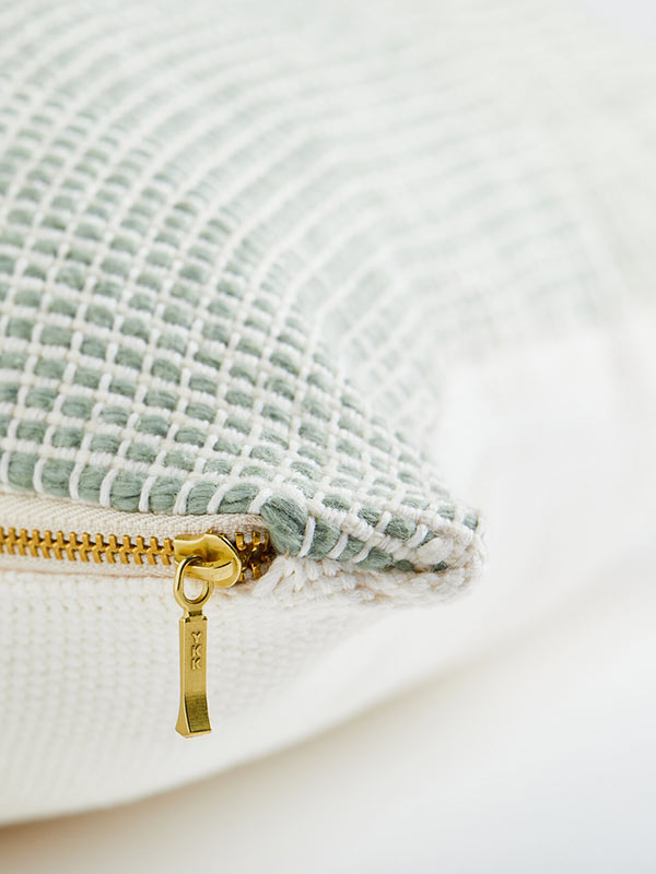 Colombian artisan green cushion