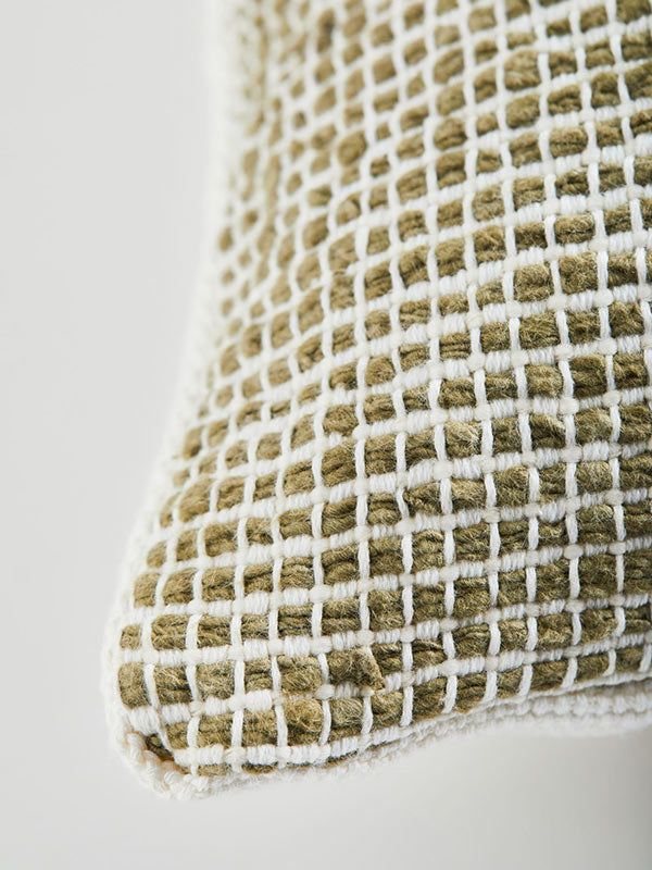 green and white check cushion