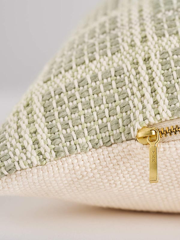 green oversized lumbar cushion