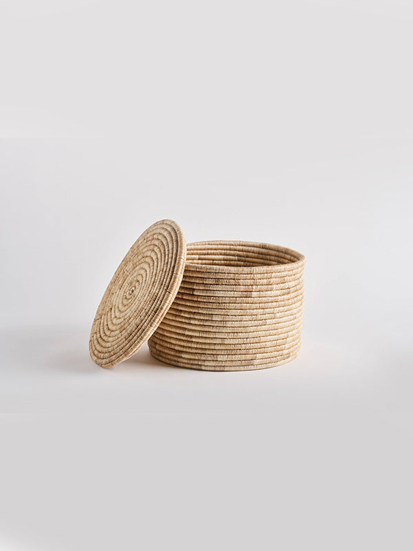 Morenas Natural Lidded Storage Basket