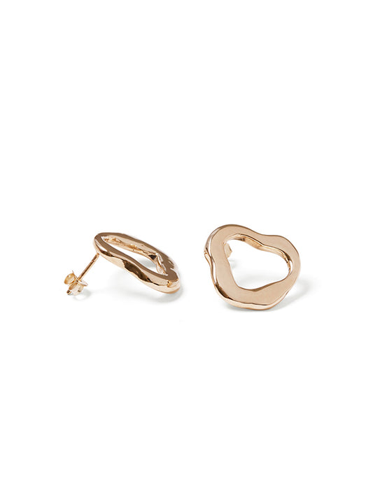 Small Organic Brass Earrings