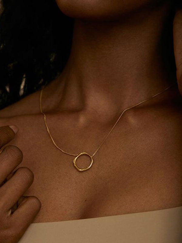 Gold Pavé Wobble Necklace