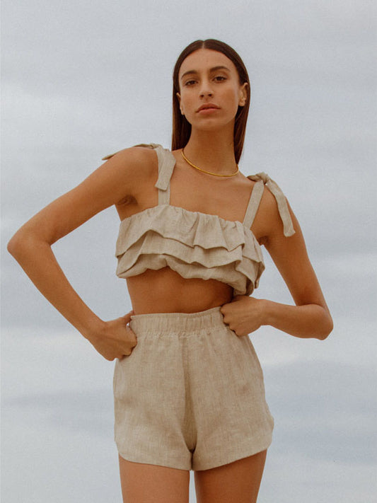 Ella Oatmeal Bandeau Top