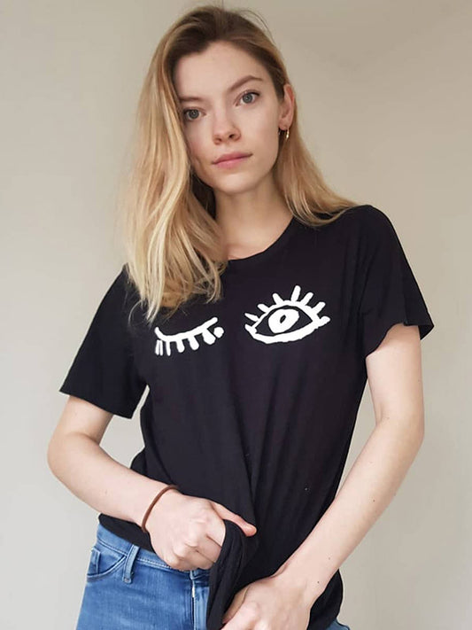 Wink Organic Cotton Black T-Shirt